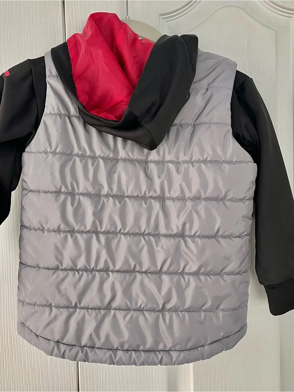 Boys Air Jordan Black/Red/Gray Youth Full Zip 2FER Jacket Size 3-4 Years Old